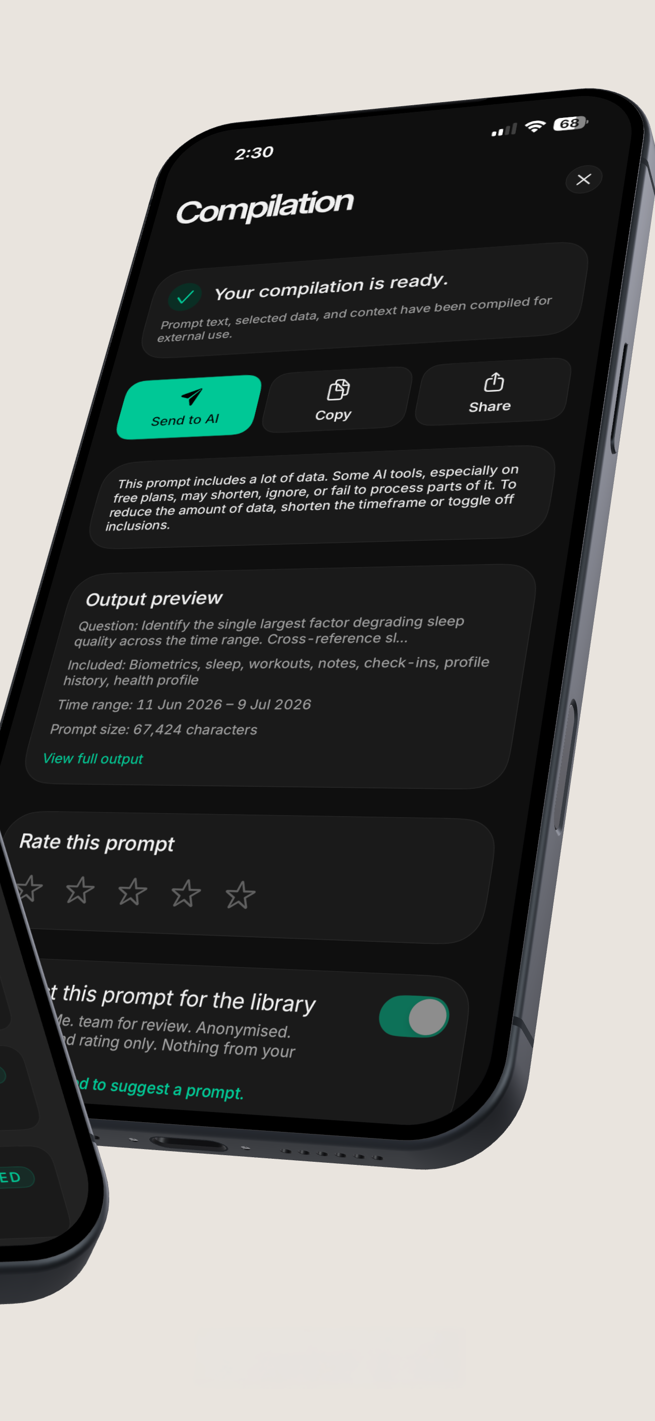 Me. app screenshot: feature
