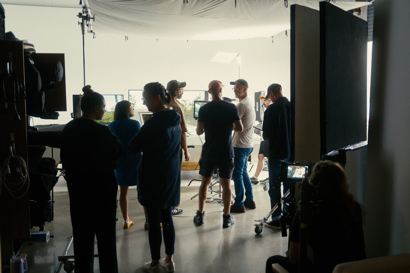 Oi Studios crew shooting on a studio set